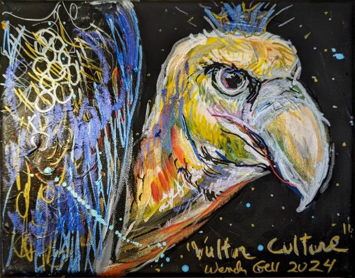 Vulture Culture, 2024 painting by Wendy Gell