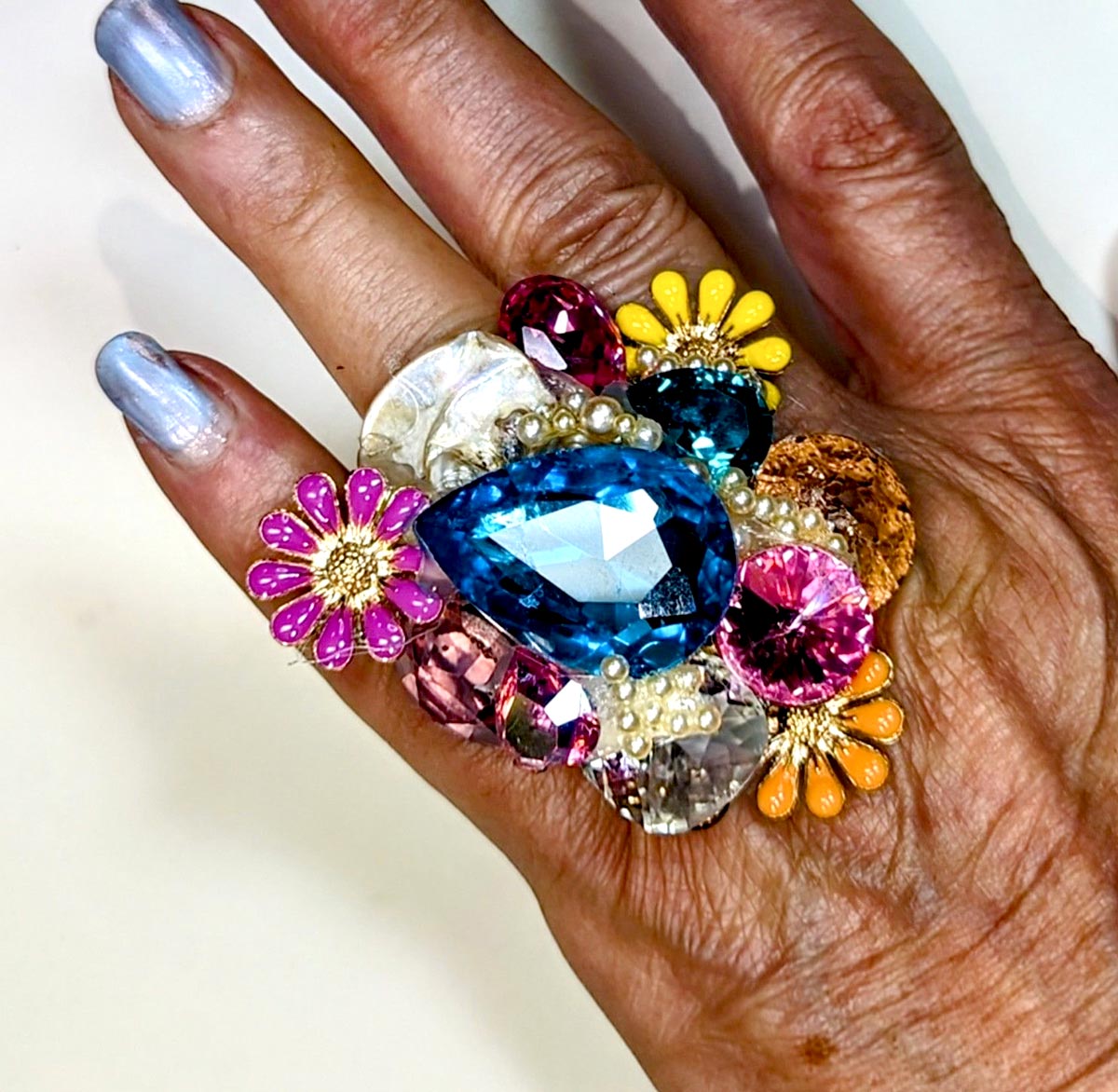 Flower and Jewels Ring by Wendy Gell, 2024